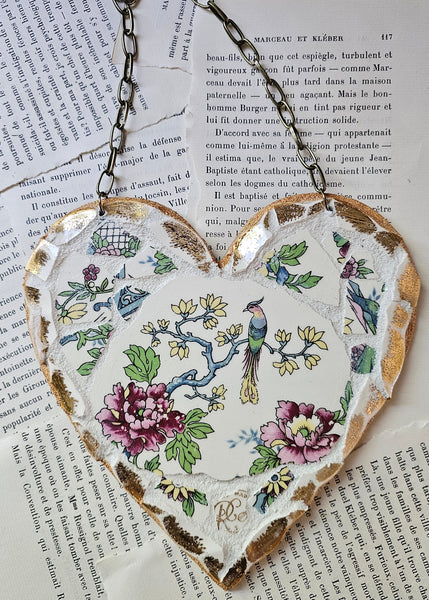 1950's Vintage Plate Mosaic Heart