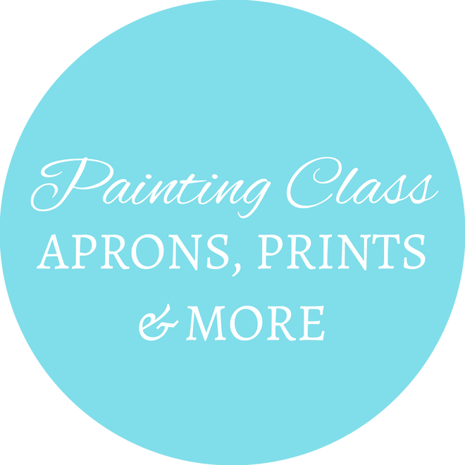 PAINTING CLASS, Aprons &amp; Prints