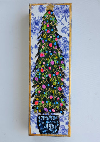 Chinoiserie Blue with Tree 4x12