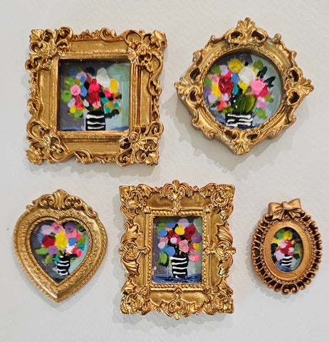 Set of 5 Mini Framed Florals