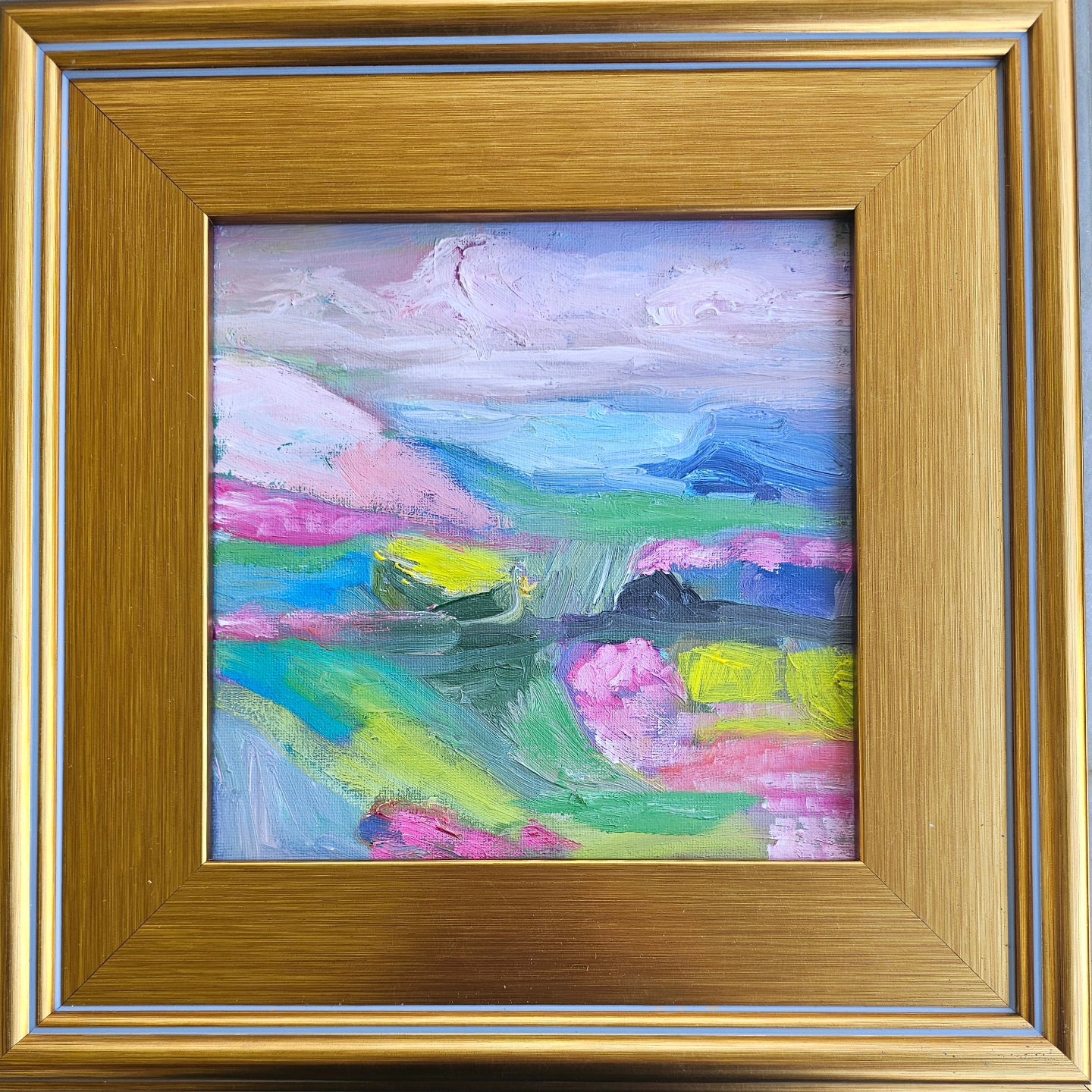 The Valley of Hope 8x8 Oil Painting with Frame