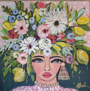 Lemons and Fresh Blooms 16x16