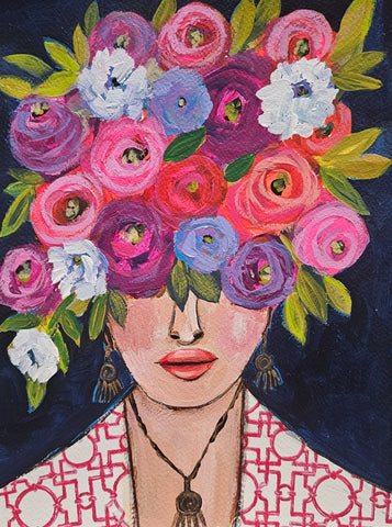 Pink Chinoiserie 9x12