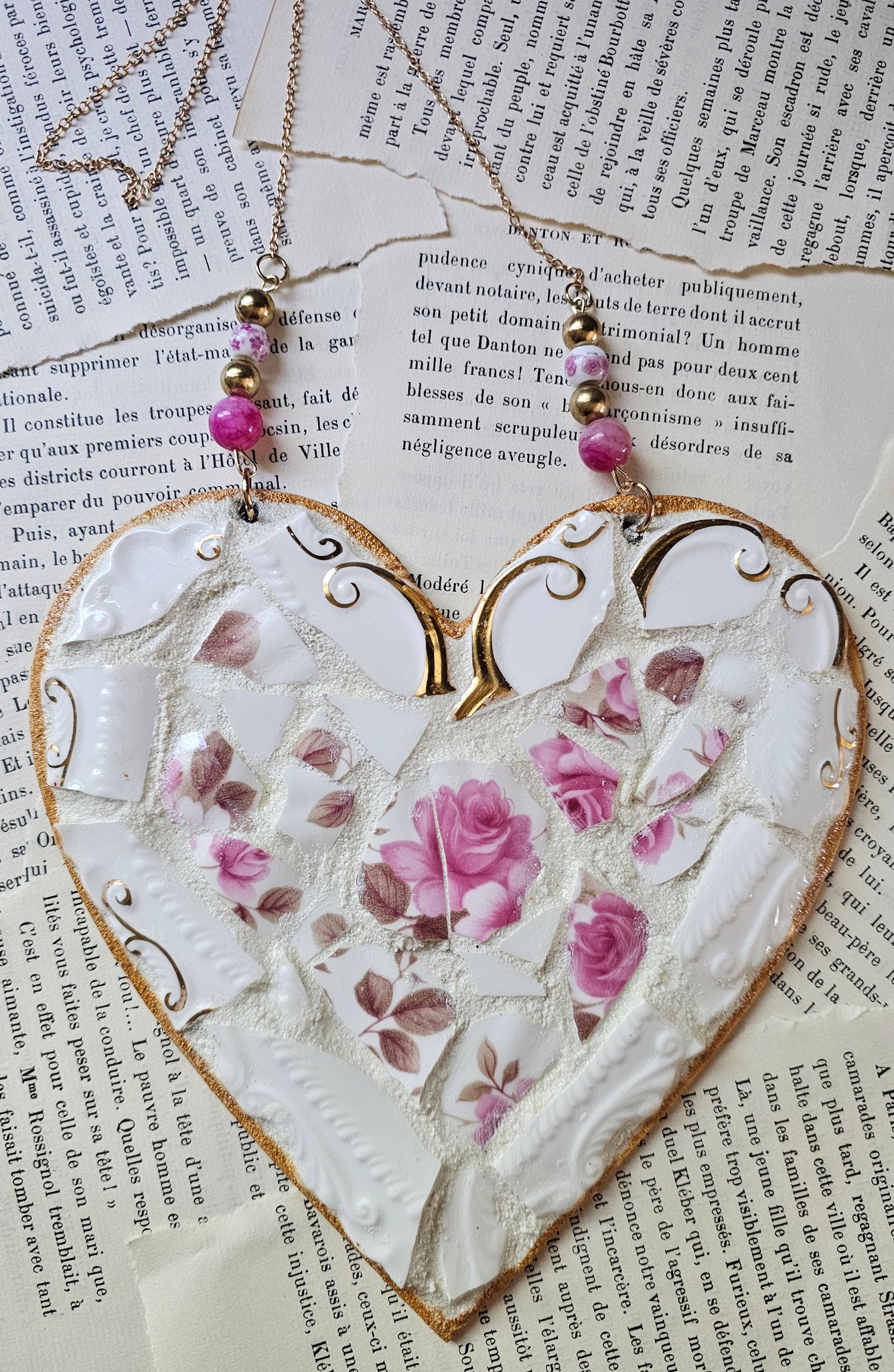 1960's Vintage Plate Mosaic Heart