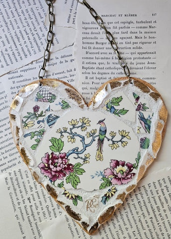1950's Vintage Plate Mosaic Heart