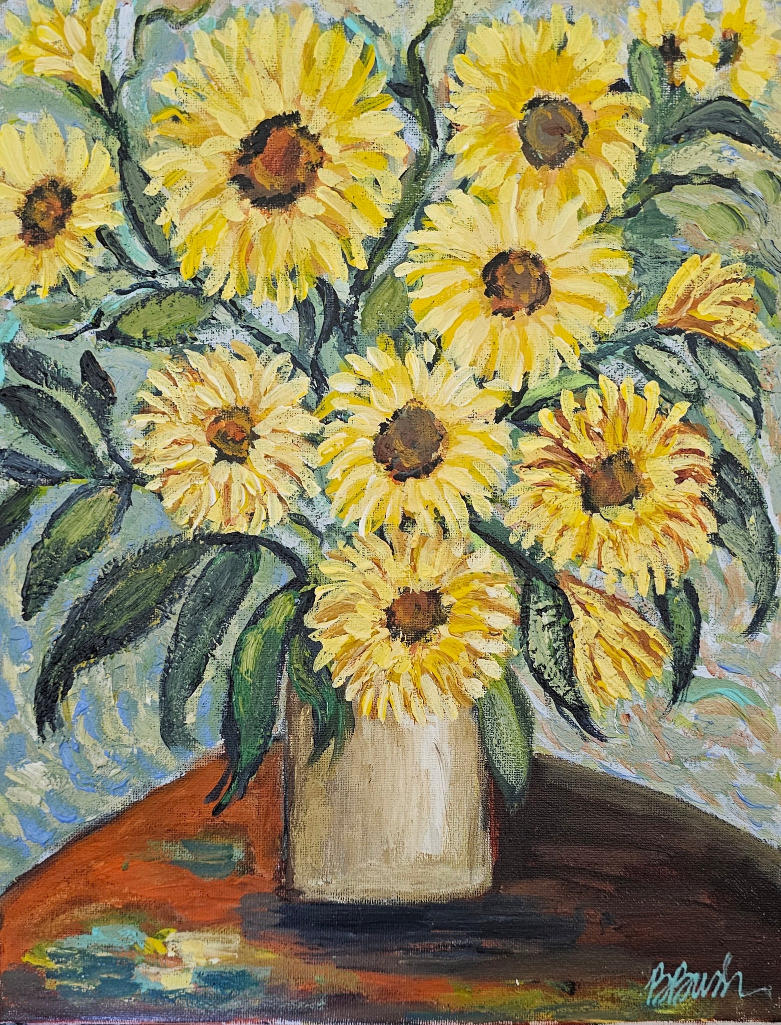 Sunflowers on the Table 8x10 Print