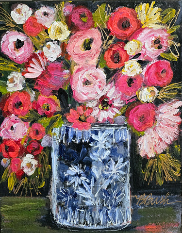 Chinoiserie and Roses 9x12