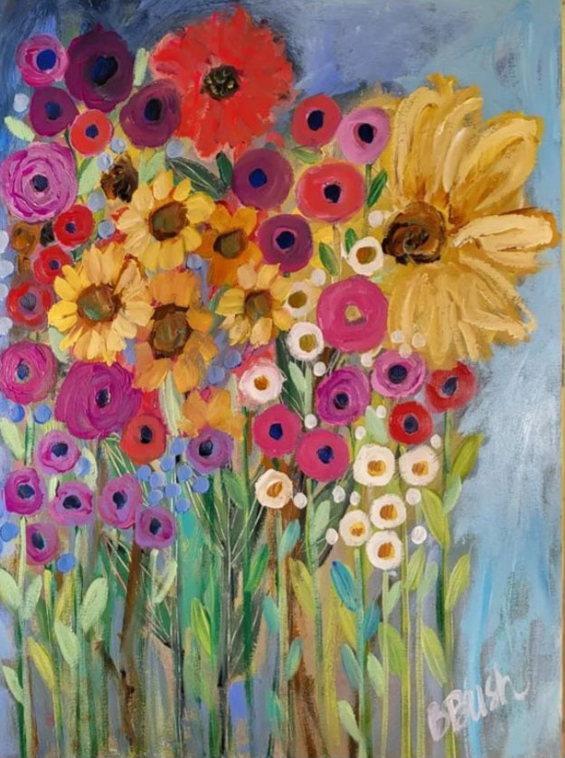 She Knew She was a Mixed Bouquet 24x30